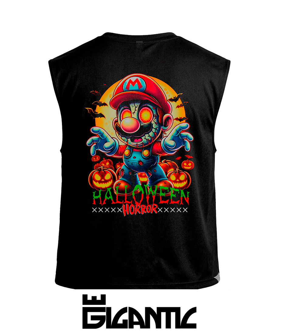 Regata plus size masculina - Super Mario Bros Zombie Halloween