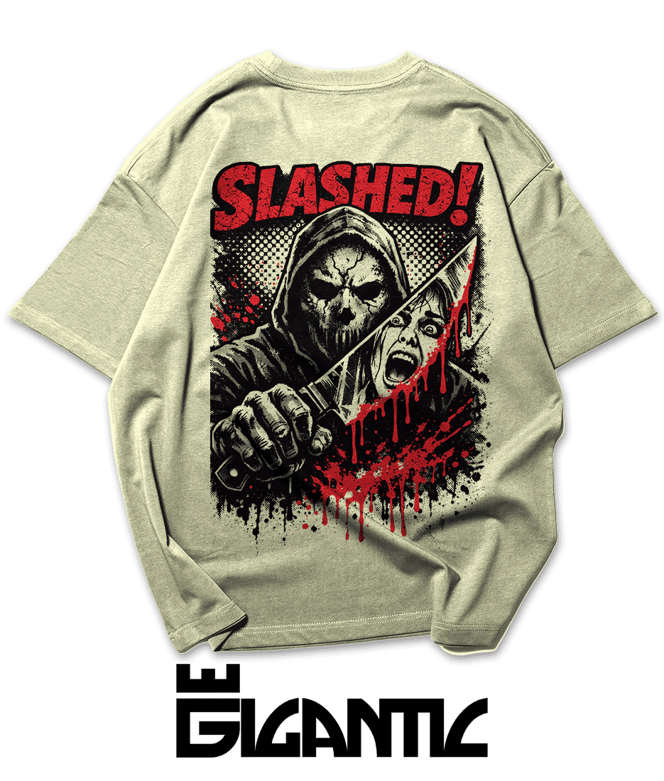 Camiseta Oversized plus size masculina - Slasher Filme de Terror