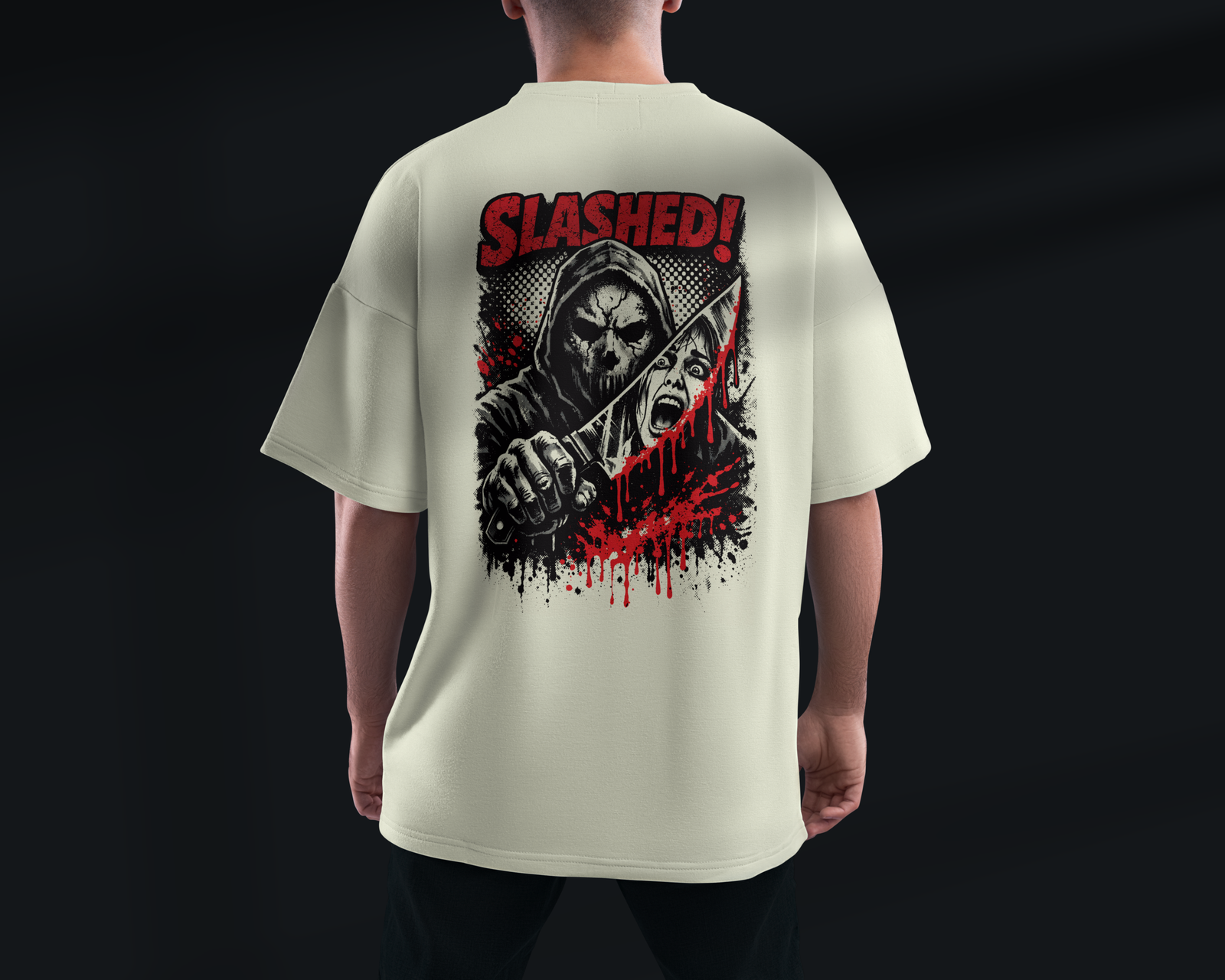 Camiseta Oversized plus size masculina - Slasher Filme de Terror - Imagem 3